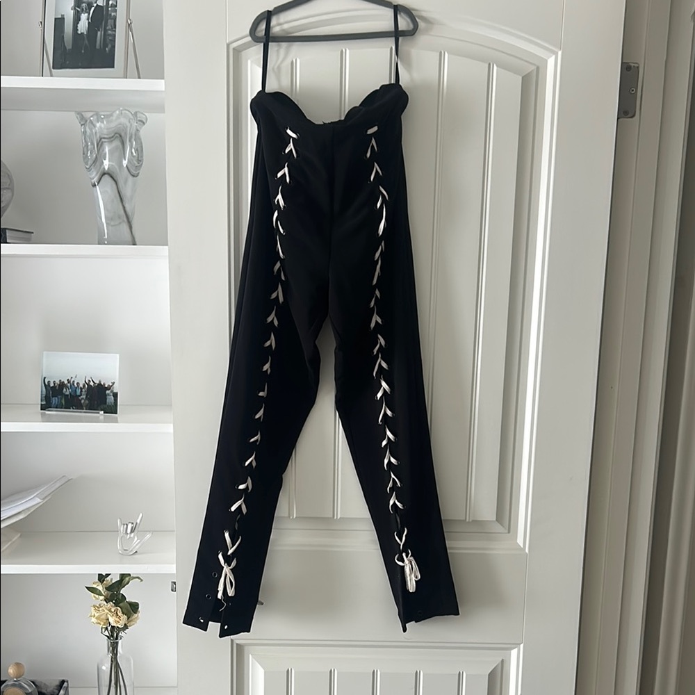 NBD Black Lace-Up Pants